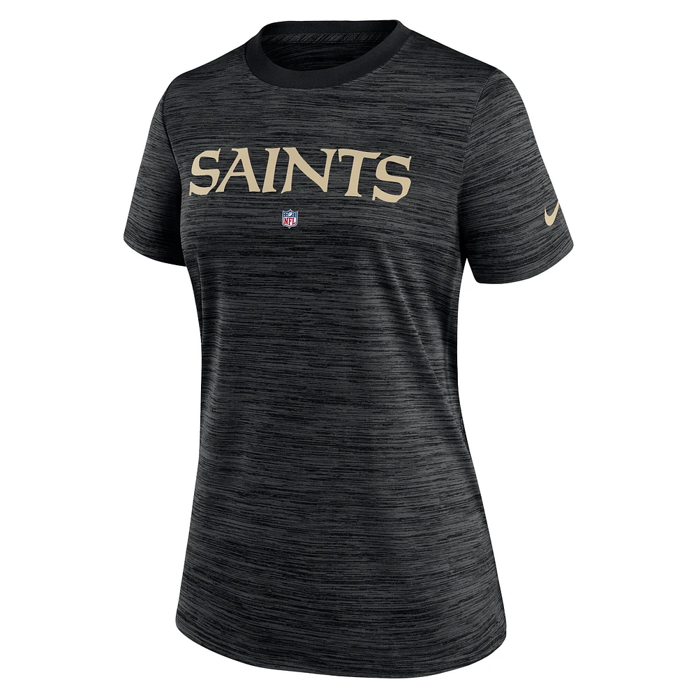 T-shirt Nike New Orleans Saints Sideline Velocity Performance pour femme - Noir