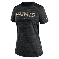 T-shirt Nike New Orleans Saints Sideline Velocity Performance pour femme - Noir