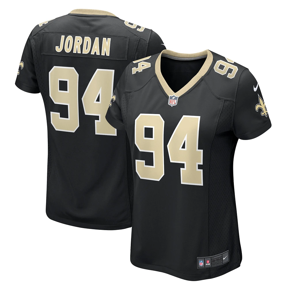 Maillot Nike Cameron Jordan pour femme, noir, le match de l'équipe des Saints la Nouvelle-Orléans