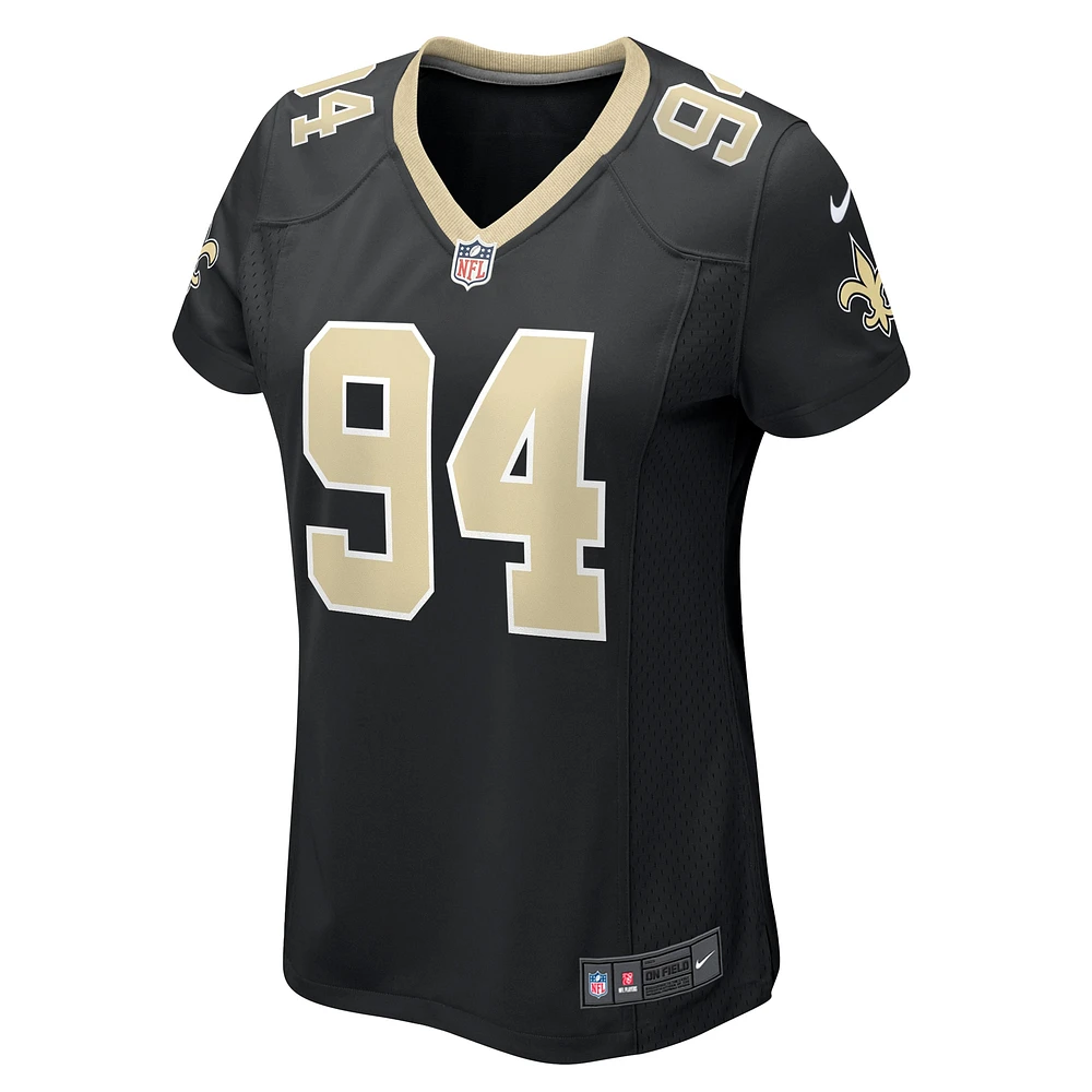 Maillot Nike Cameron Jordan pour femme, noir, le match de l'équipe des Saints la Nouvelle-Orléans