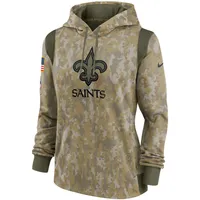 Women's Nike Camo New Orleans Saints 2021 Salute To Service - Therma Performance Pullover Hoodie