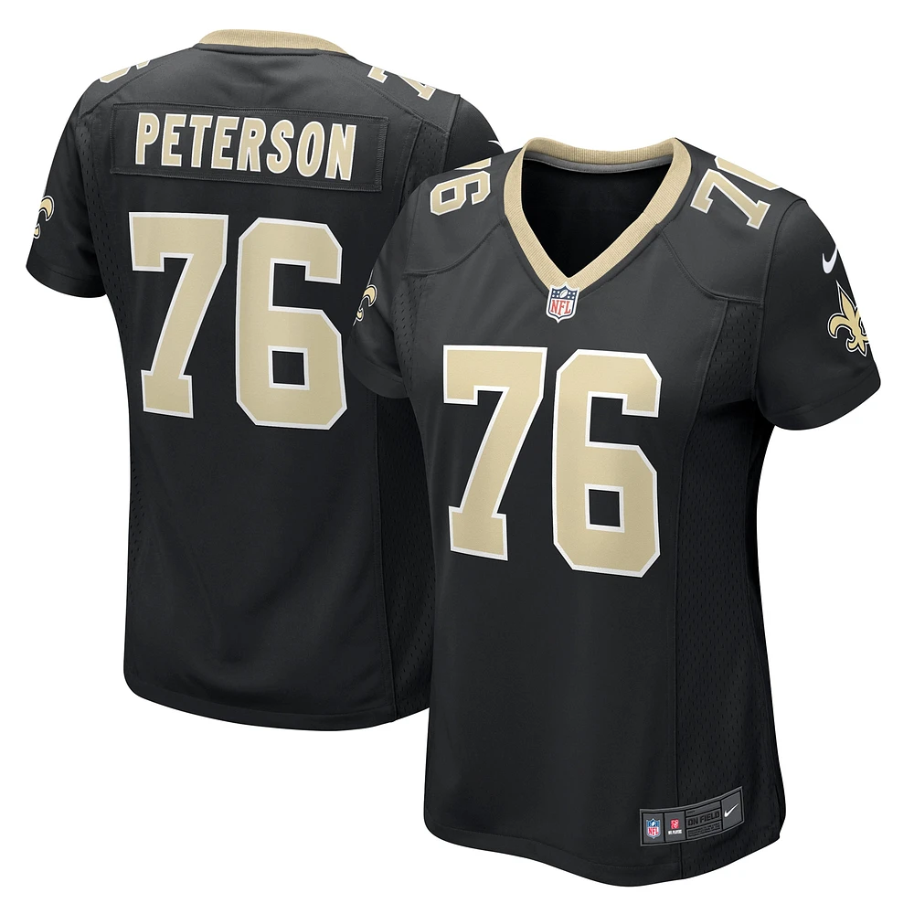 Maillot de match Nike Camron Peterson noir New Orleans Saints pour femme