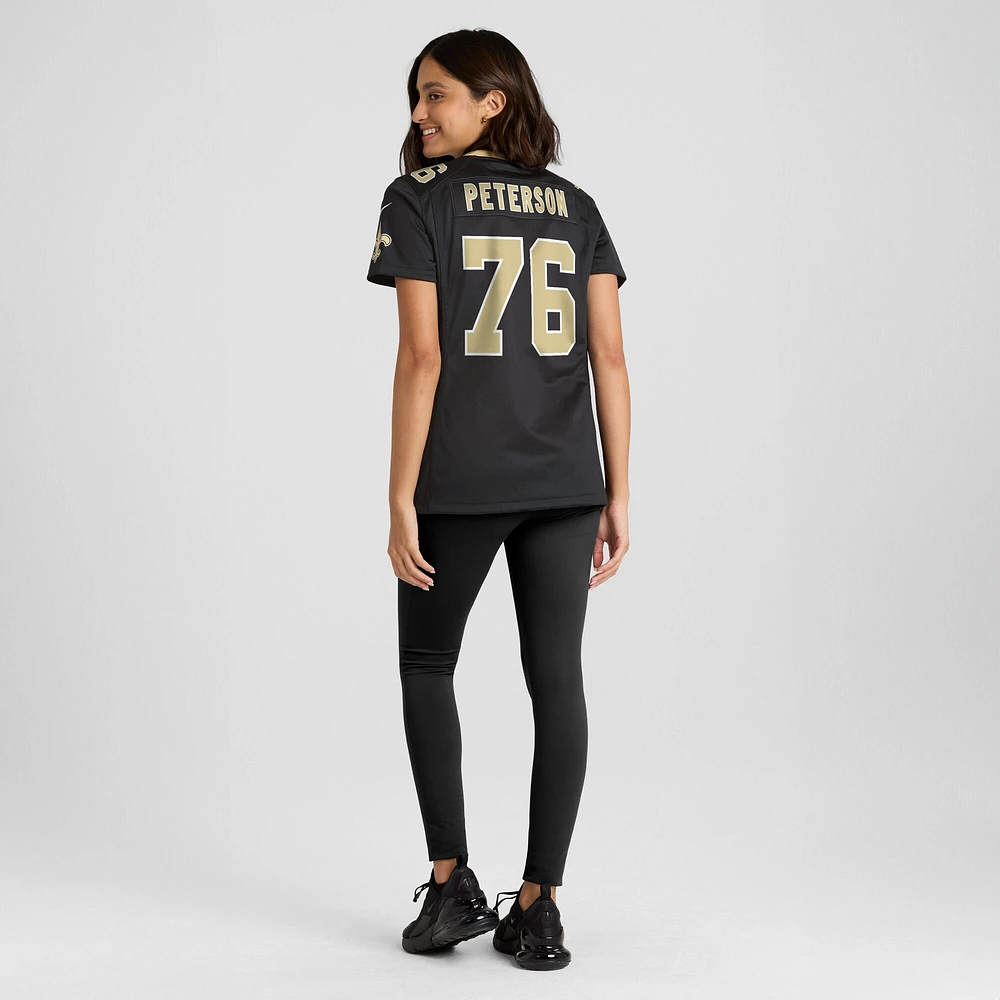 Maillot de match Nike Camron Peterson noir New Orleans Saints pour femme