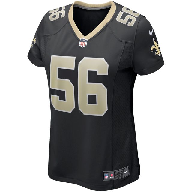 Maillot de match Nike Demario Davis noir pour femme des Saints la Nouvelle-Orléans