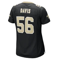 Maillot de match Nike Demario Davis noir New Orleans Saints pour femme