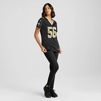 Maillot de match Nike Demario Davis noir New Orleans Saints pour femme