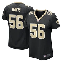 Maillot de match Nike Demario Davis noir New Orleans Saints pour femme