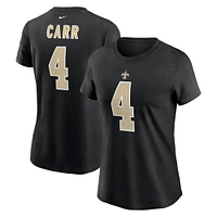 Women's Nike Derek Carr Black New Orleans Saints Player Name & Number T-Shirt