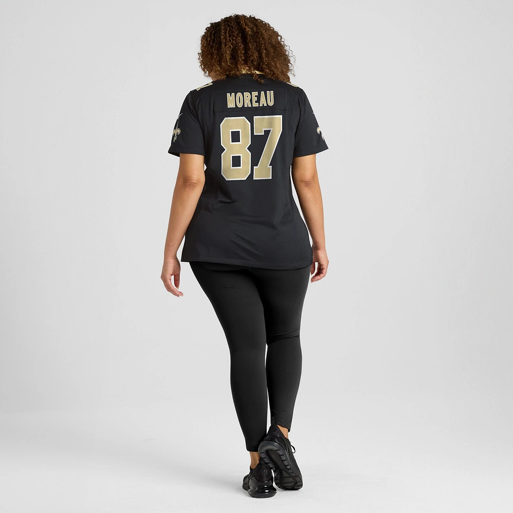 Maillot de match l'équipe Nike Foster Moreau pour femmes, noir, des Saints la Nouvelle-Orléans