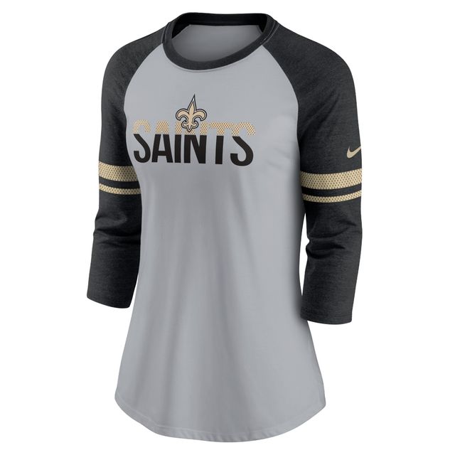 Concepts Sport Women's New Orleans Saints Marathon Black Long Sleeve T-Shirt