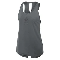 Women's Nike Gray New Orleans Saints Glory Crisscross Performance Tank Top