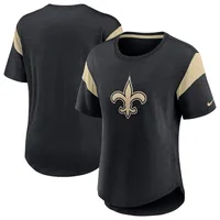 Haut tendance avec logo principal Nike Heather Black New Orleans Saints pour femmes