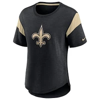 Women's Nike Heather Black New Orleans Saints Primary Logo Fashion Top