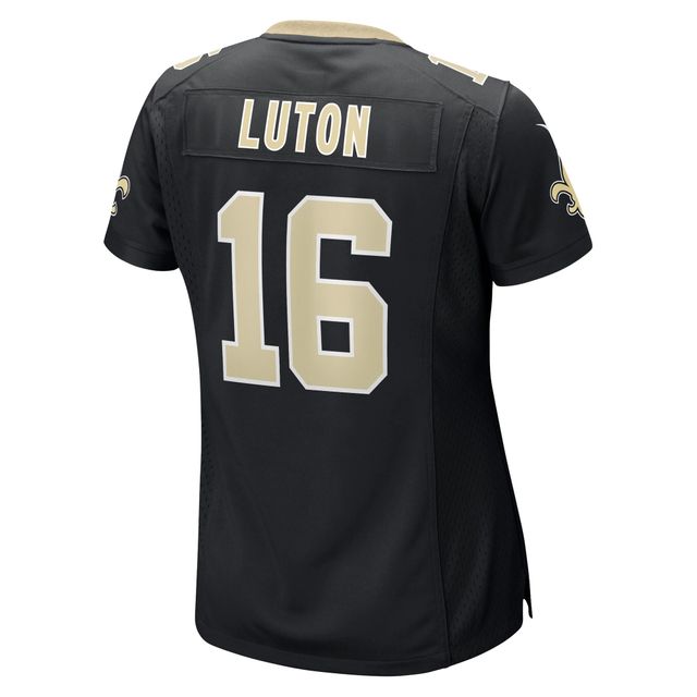 Maillot Nike Jake Luton pour femme, noir, joueur de jeu des Saints la Nouvelle-Orléans