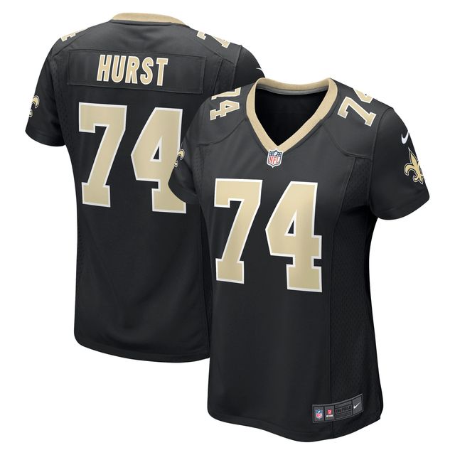 Maillot de match Nike James Hurst pour femmes, noir, New Orleans Saints