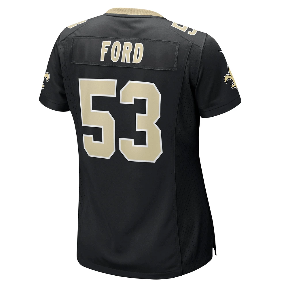 Maillot de match Nike Jaylan Ford noir New Orleans Saints pour femme