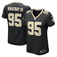 Maillot de match Nike John Ridgeway III noir pour femme des New Orleans Saints