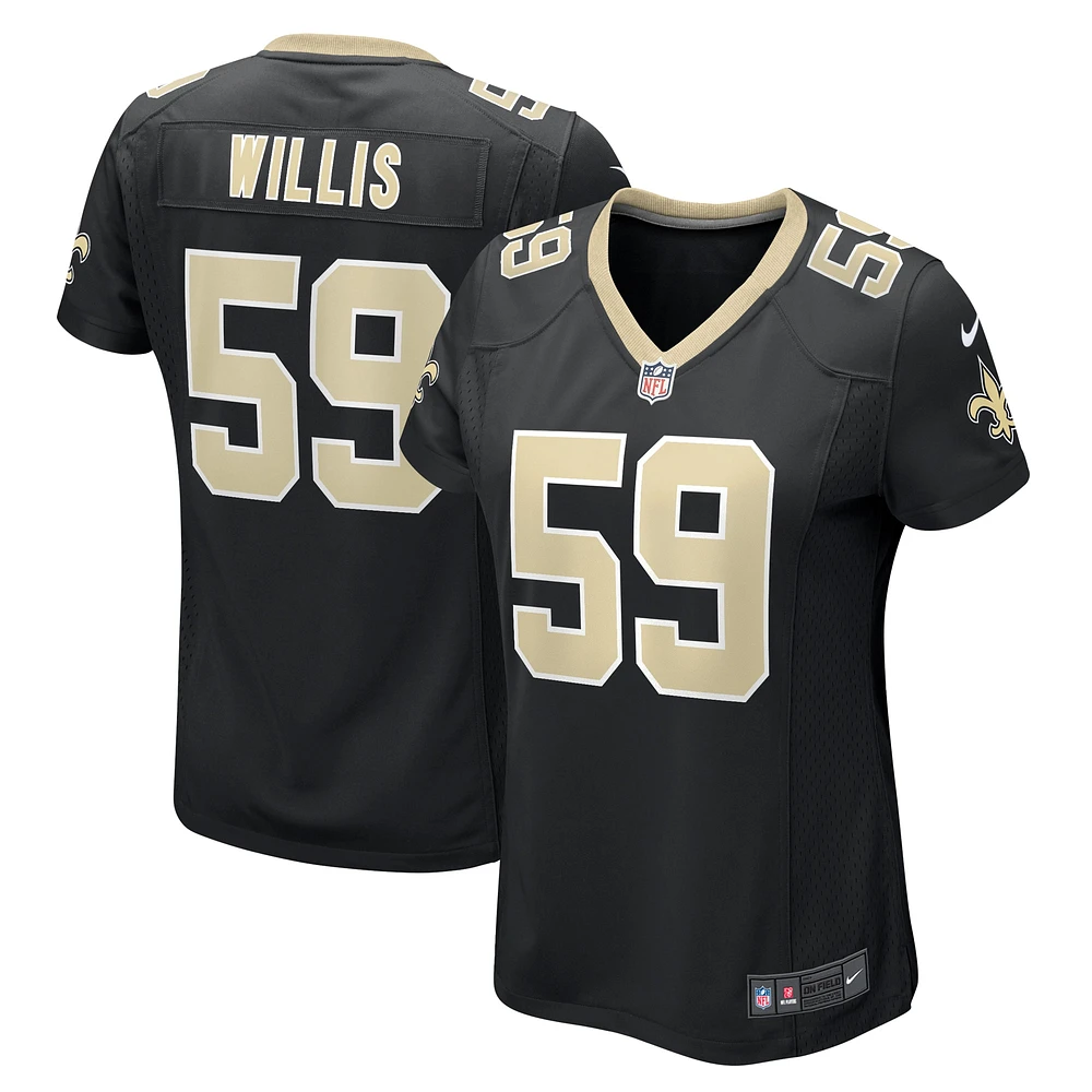 Maillot Nike Jordan Willis pour femme, noir, le match de l'équipe des Saints la Nouvelle-Orléans