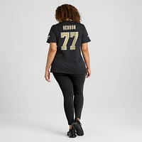 Maillot de match Nike Justin Herron pour femme, noir, New Orleans Saints