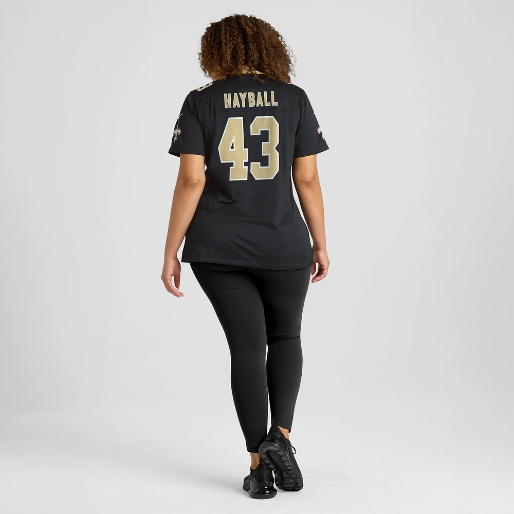 Maillot de match Nike Matthew Hayball pour femme, noir, New Orleans Saints