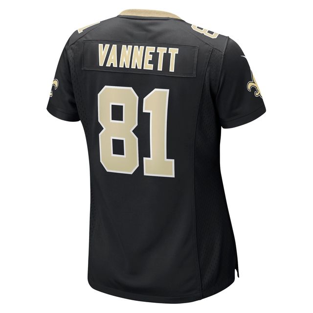 Maillot de match Nike Nick Vannett pour femmes, noir, New Orleans Saints