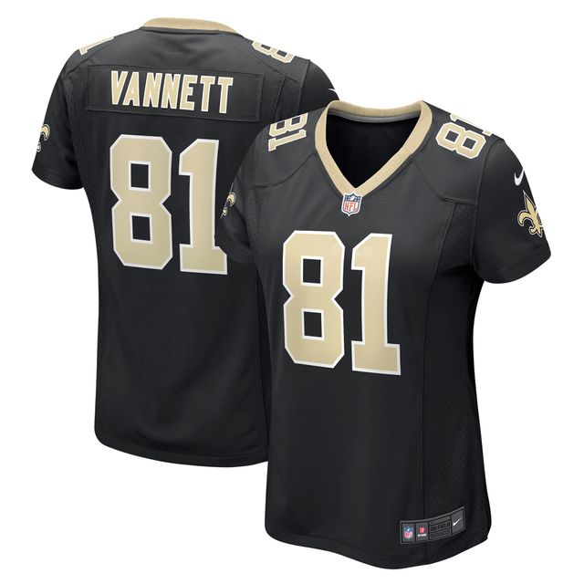 Maillot de match Nike Nick Vannett pour femmes, noir, New Orleans Saints