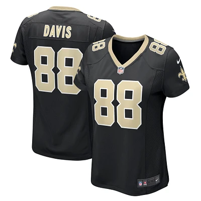 Maillot de match des New Orleans Saints Nike Shaquan Davis pour femme Noir