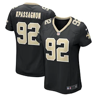 Maillot de joueur des New Orleans Saints Nike Tanoh Kpassagnon noir pour femme