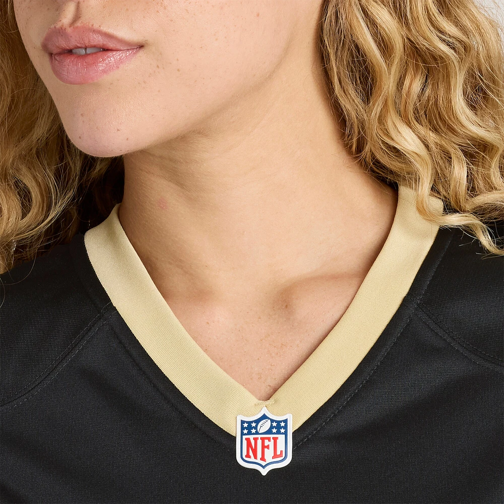 Maillot de match Nike Tre Herndon noir pour femme des New Orleans Saints