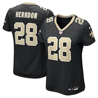 Maillot de match Nike Tre Herndon noir pour femme des New Orleans Saints