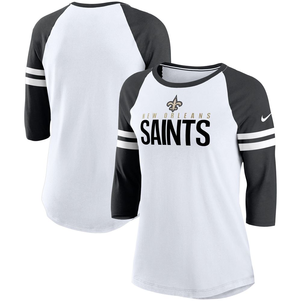 Nike Women's Fashion (NFL New Orleans Saints) 3/4-Sleeve T-Shirt in Black, Size: Small | NKNW093N7W-06O