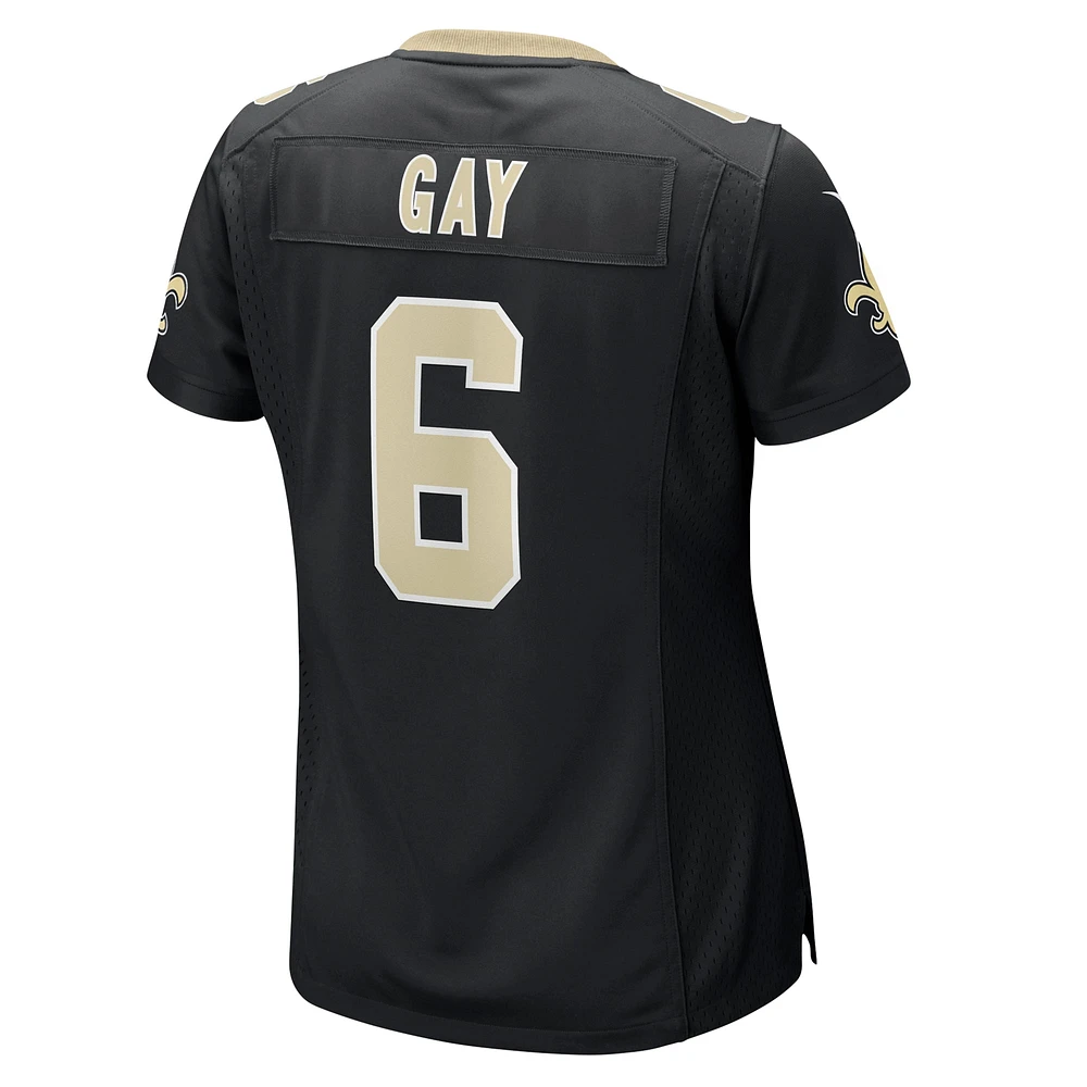 Maillot de match Nike Willie Gay pour femme, noir, New Orleans Saints