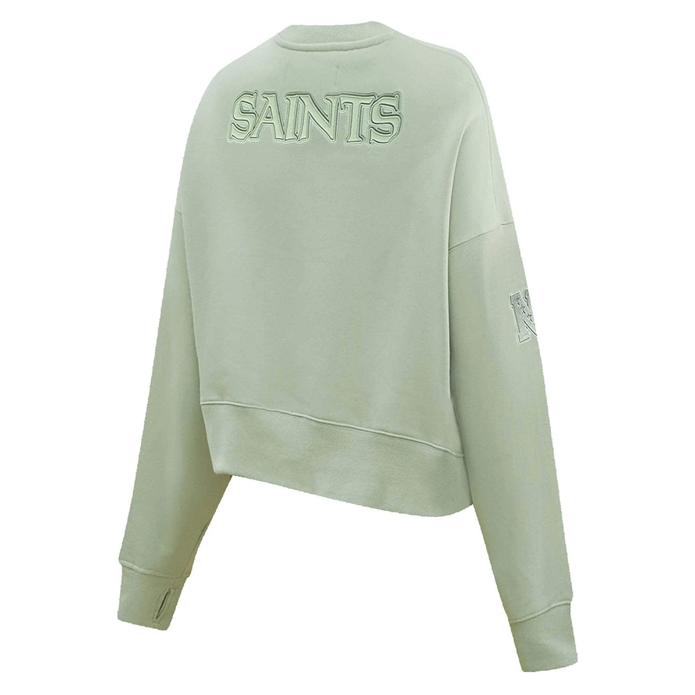 Women's Pro Standard  Light Green New Orleans Saints Neutral Pullover Sweatshirt