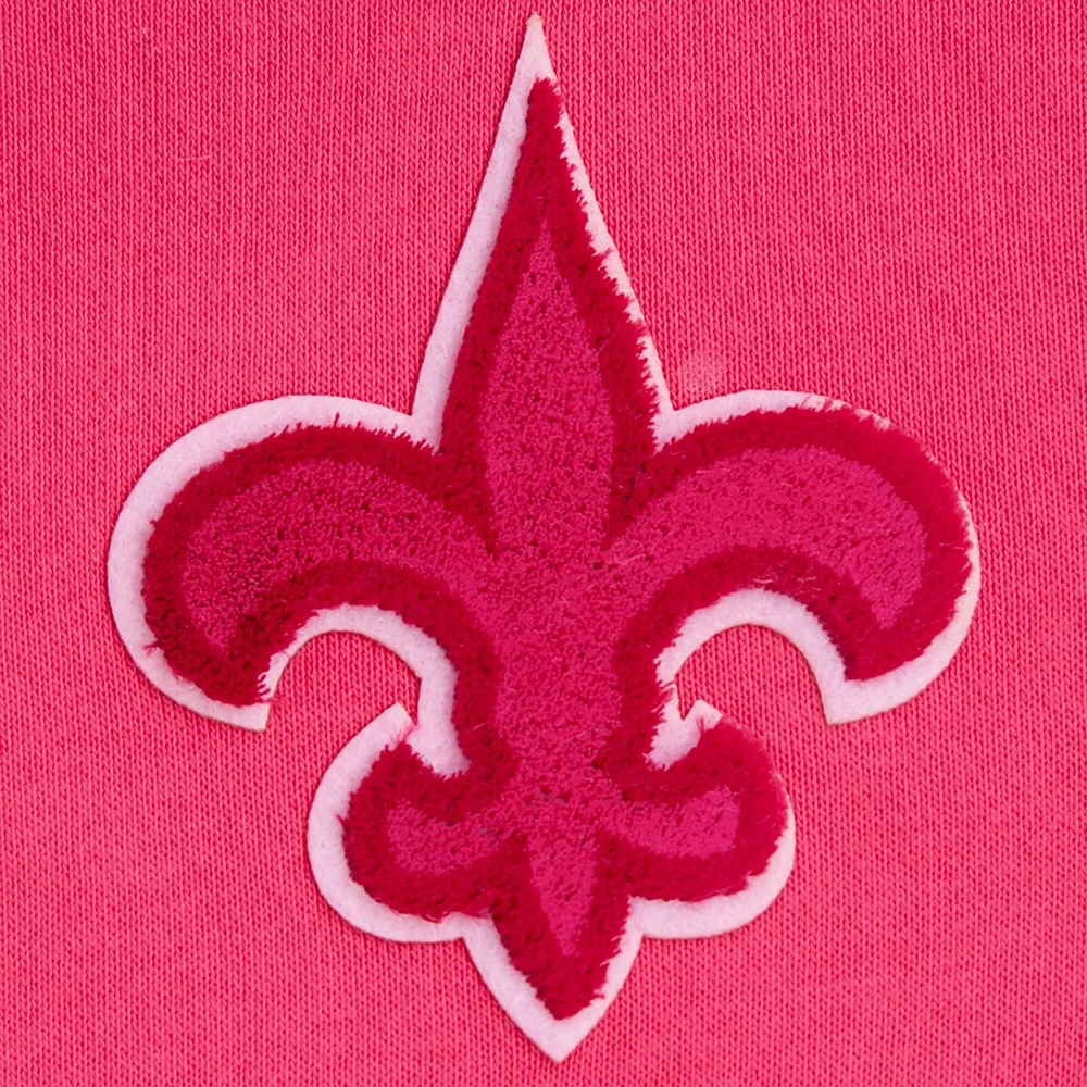 Sweat à capuche court en polaire rose Pro Standard New Orleans Saints pour femmes