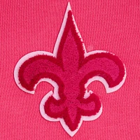 Women's Pro Standard Pink New Orleans Saints Triple Cropped Fleece Pullover Hoodie