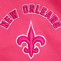 Sweat à capuche court en polaire rose Pro Standard New Orleans Saints pour femmes