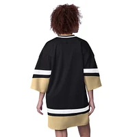 Women's Starter Black New Orleans Saints Slap Shot 3/4 Sleeve Sneaker Dress