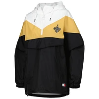 Women's Tommy Hilfiger White/Gold New Orleans Saints Staci Half-Zip Hoodie Windbreaker Jacket