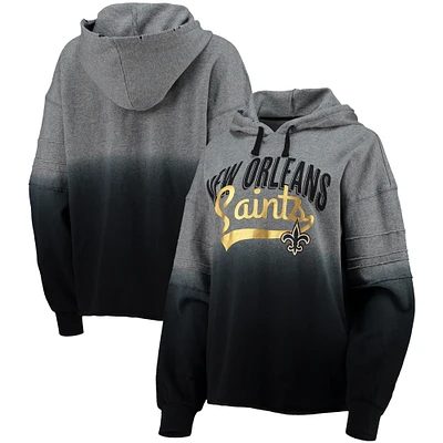 Sweat à capuche Touch New Orleans Saints Superstar Dip-Dye gris chiné/noir pour femme