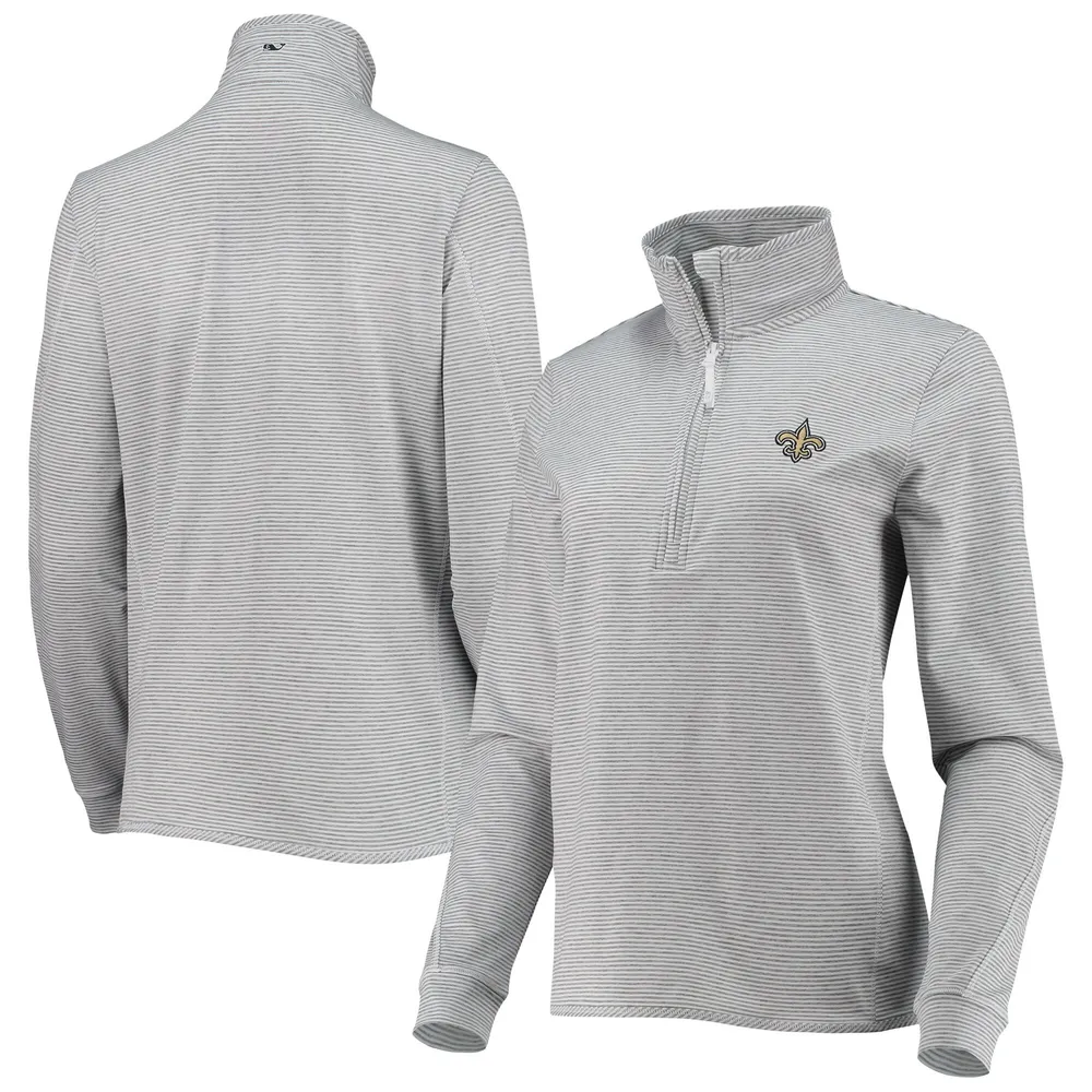 Women's Vineyard Vines Heather Gray New Orleans Saints Sankaty Shep Half-Zip Pullover Top