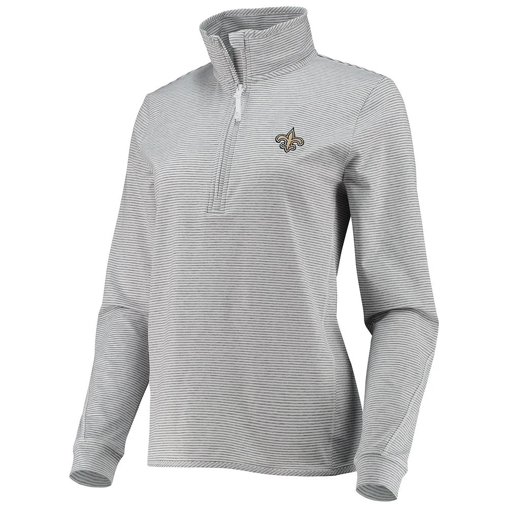 Women's Vineyard Vines Heather Gray New Orleans Saints Sankaty Shep Half-Zip Pullover Top