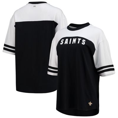 New Orleans Saints WEAR by Erin Andrews Women's Full-Zip Varsity Jacket -  Black/White