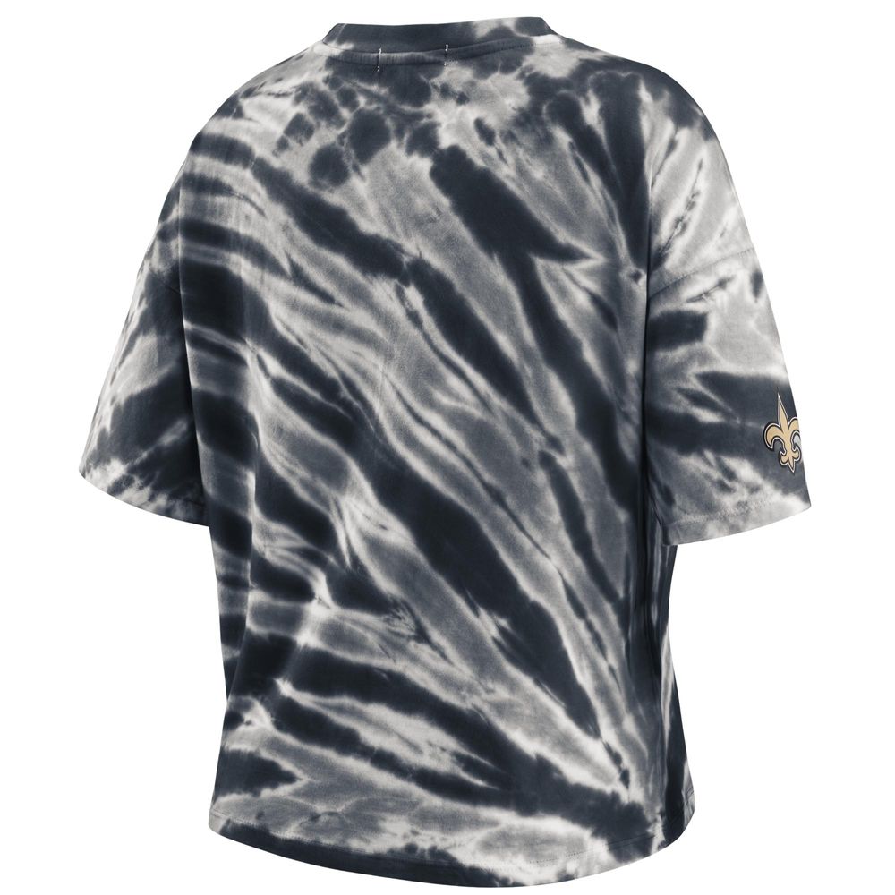 Women's WEAR by Erin Andrews Black New Orleans Saints Tie-Dye T-Shirt