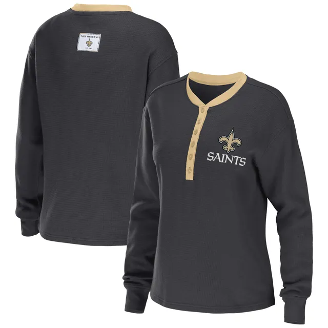 New Orleans Saints WEAR by Erin Andrews Women's Domestic Cropped Long  Sleeve T-Shirt - White