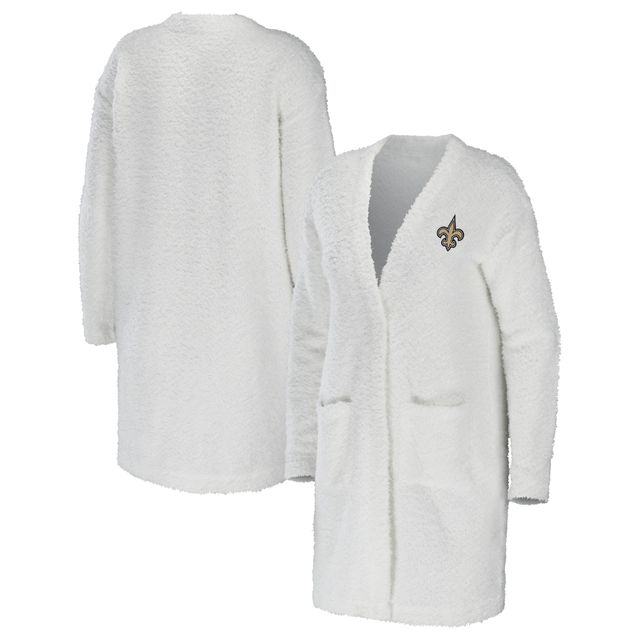 Pull WEAR by Erin Andrews crème pour femme New Orleans Saints Cosy Lounge Cardigan