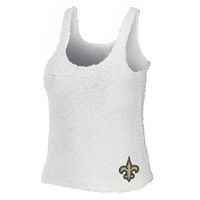 Women's WEAR by Erin Andrews Cream New Orleans Saints Cozy Scoop Neck Tank Top & Pants Sleep Set