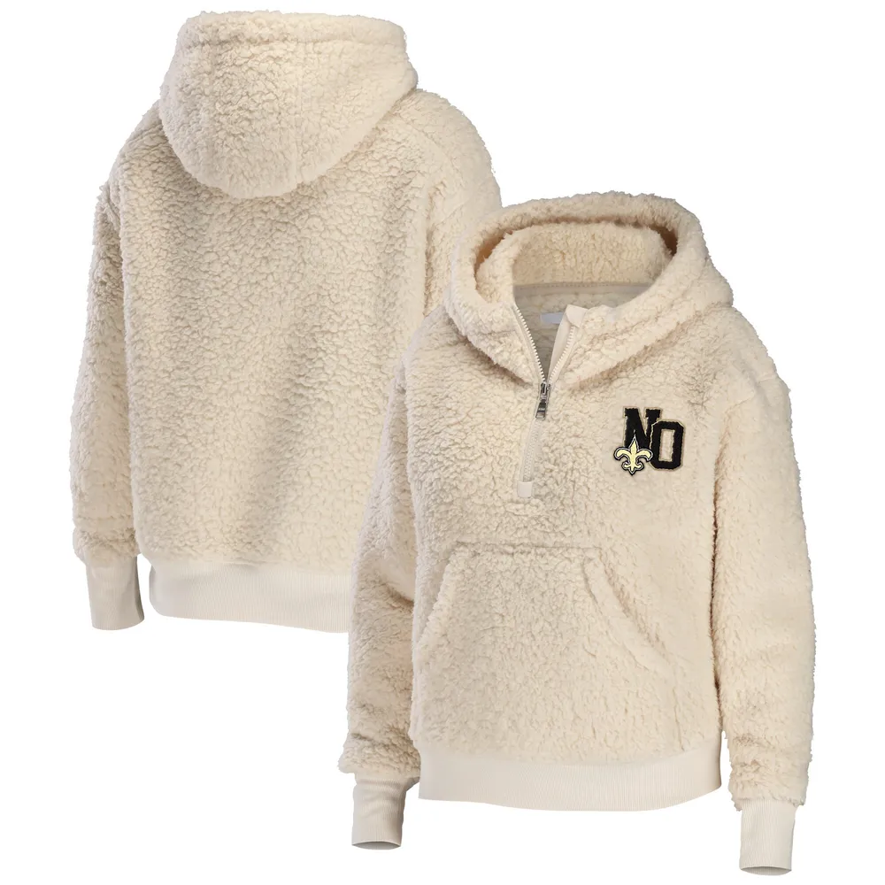 Lids New Orleans Saints WEAR by Erin Andrews Women's Sherpa Half-Zip Hoodie  - Cream