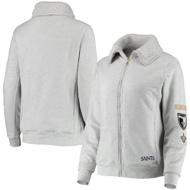 Women's Wear by Erin Andrews Heathered Gray Pittsburgh Steelers Full-Zip Hoodie