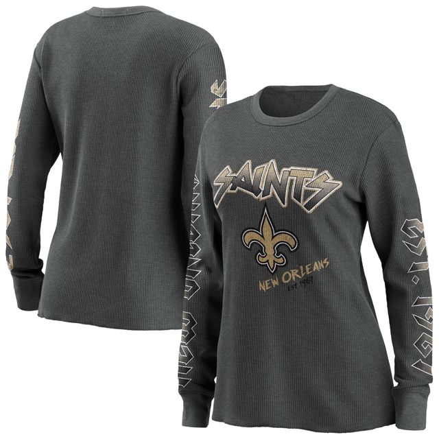 Women's WEAR by Erin Andrews Grey New Orleans Saints - Haut thermique à manches longues