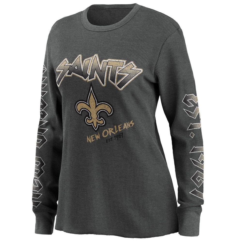 Women's WEAR by Erin Andrews Gray New Orleans Saints - Long Sleeve Thermal Top